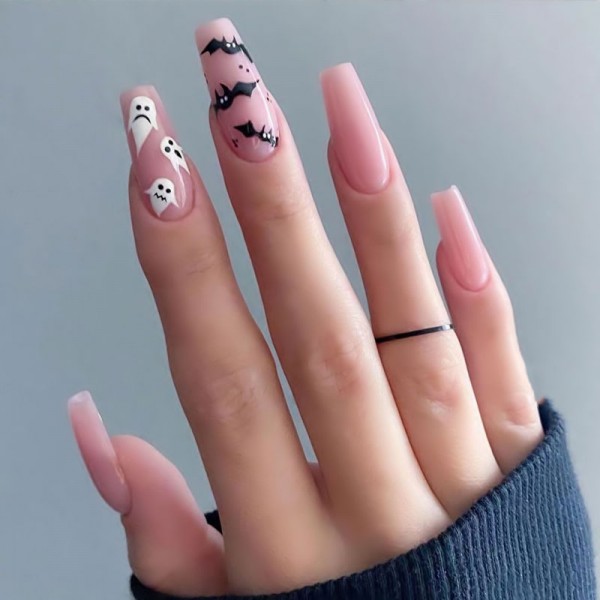 Halloween pink orange black white