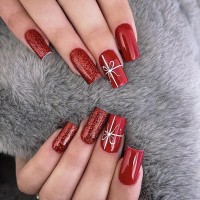 Nail Valentine red w...
